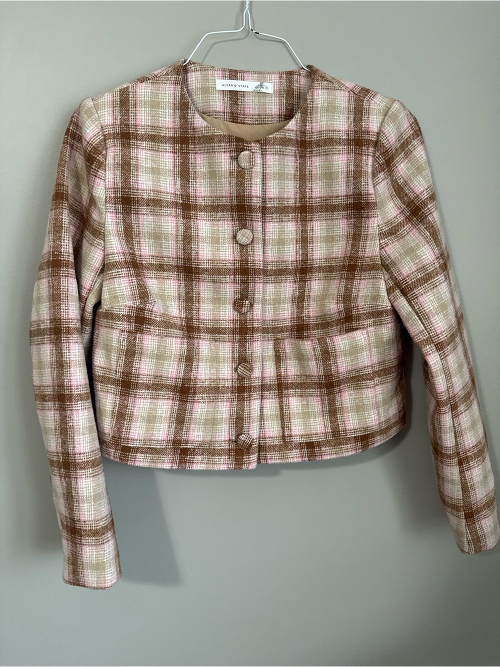 Altar'd State Tweed Button Up Jacket Size Small